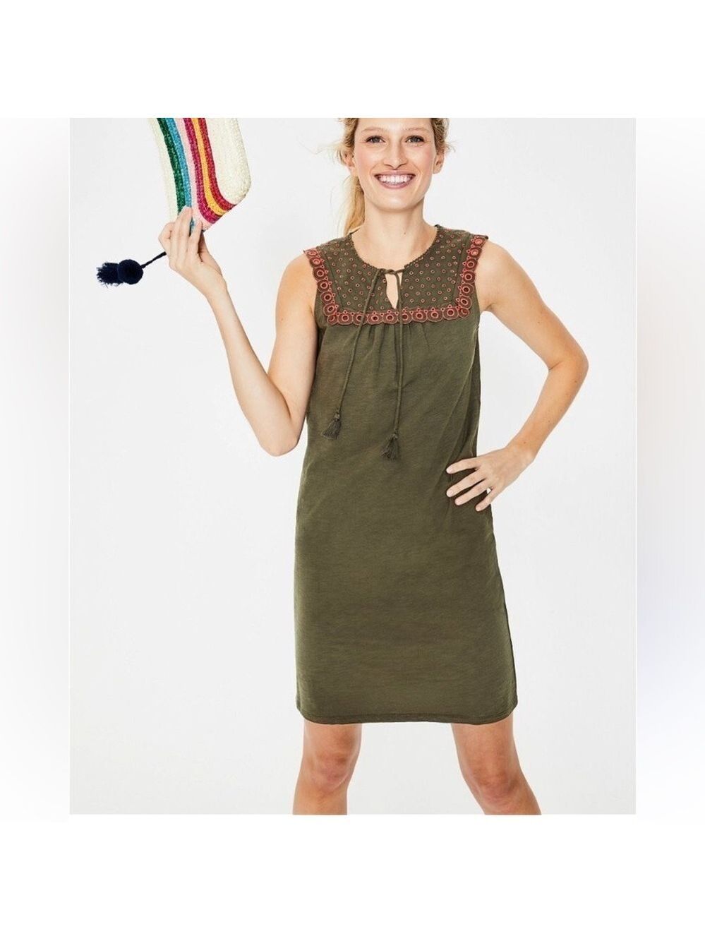 Boden Nella Cotton Jersey Coastal Minimalist Dress Size 6